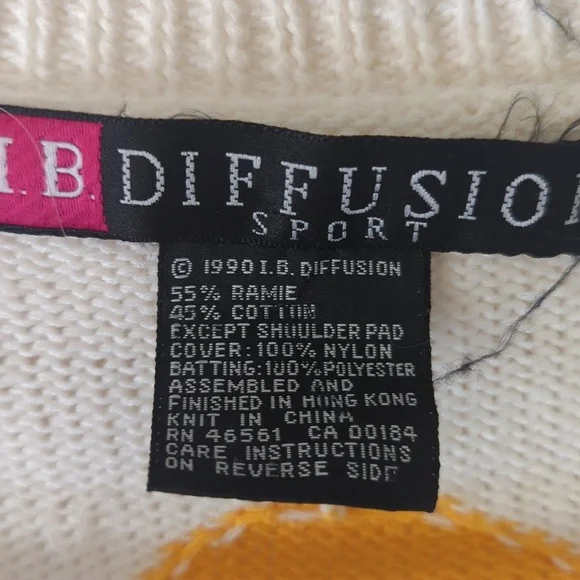 Vintage embroidered cable knit Cardigan tennis sweater 90s - Picture 8 of 9